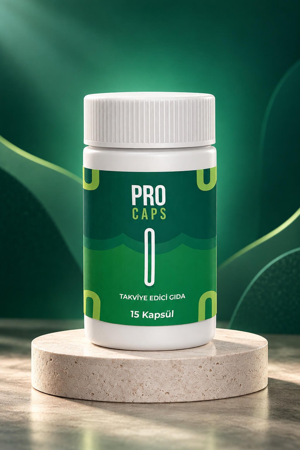 Pro Caps takviye edici gıda, 15 kapsüllük şişe